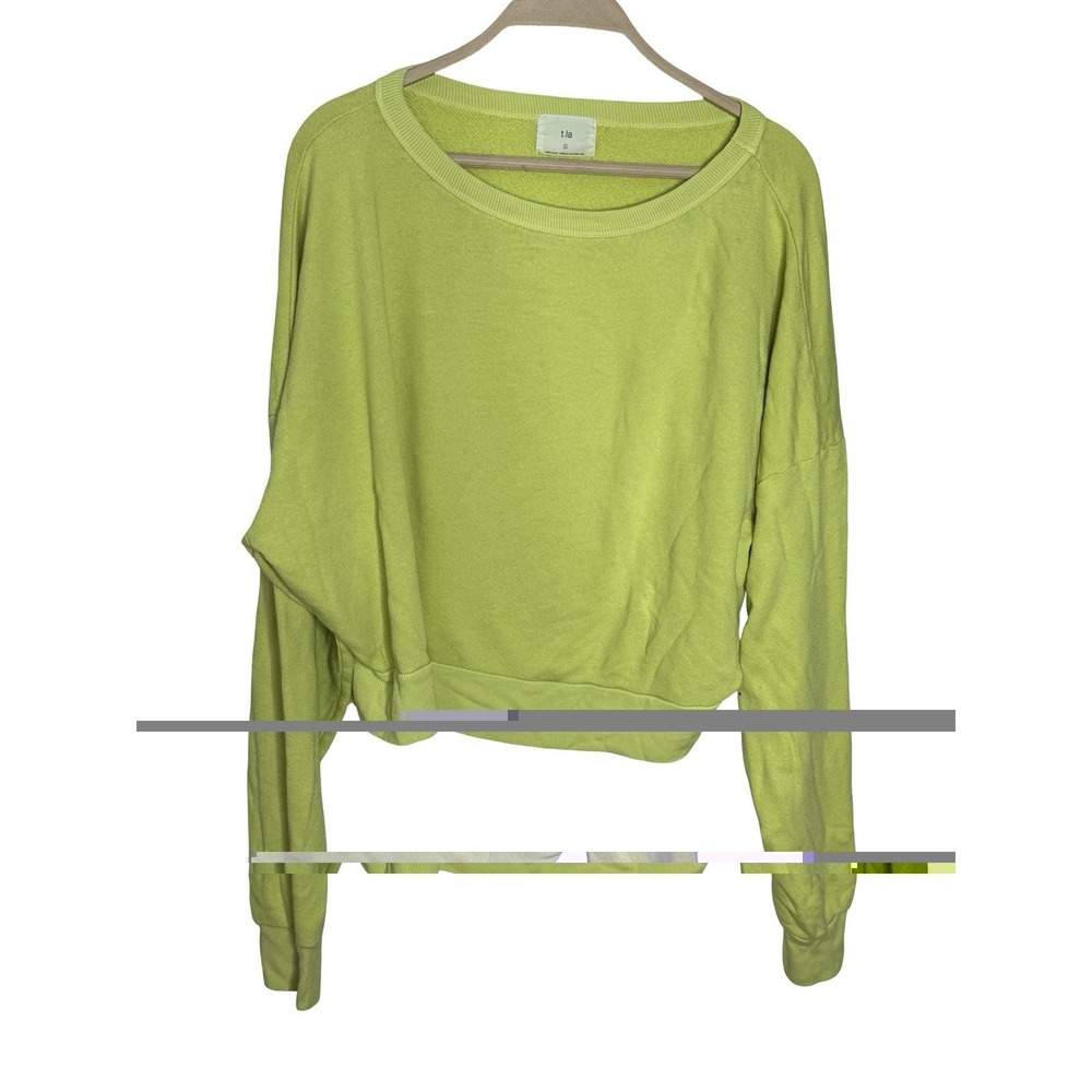 ANTHROPOLOGIE T.La WOMEN'S NEON HEATHER KIMBERLY‎ RAGLAN SWEATSHIRT Sz L